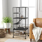 Ferret Cage 136cm Rolling Small Animal Cage W/ 3 Doors, Storage Shelf