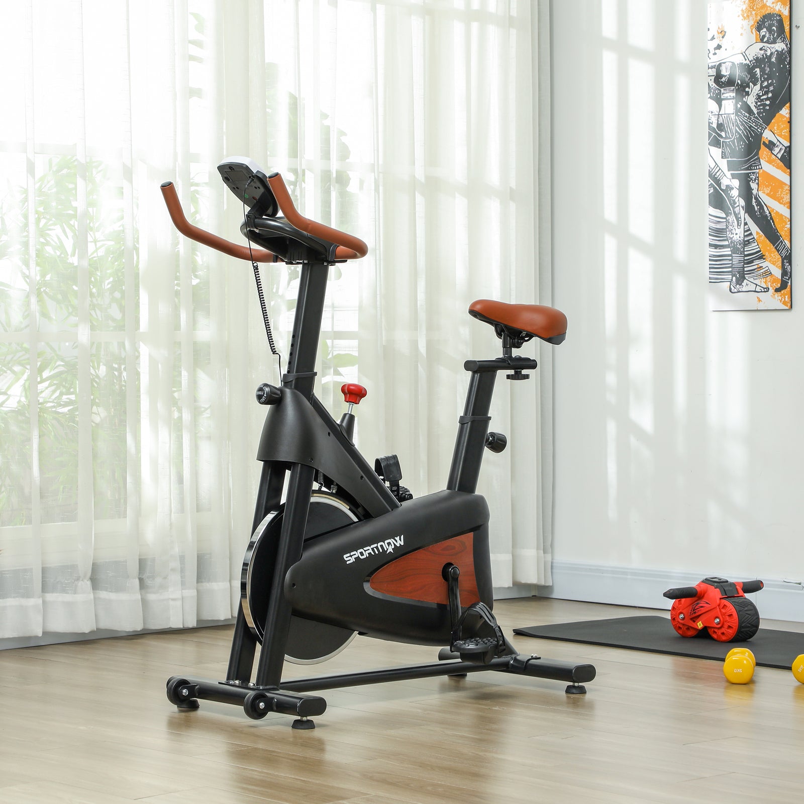 Exercise Bike, Quiet, Adjustable Seat, Lcd Monitor | Black