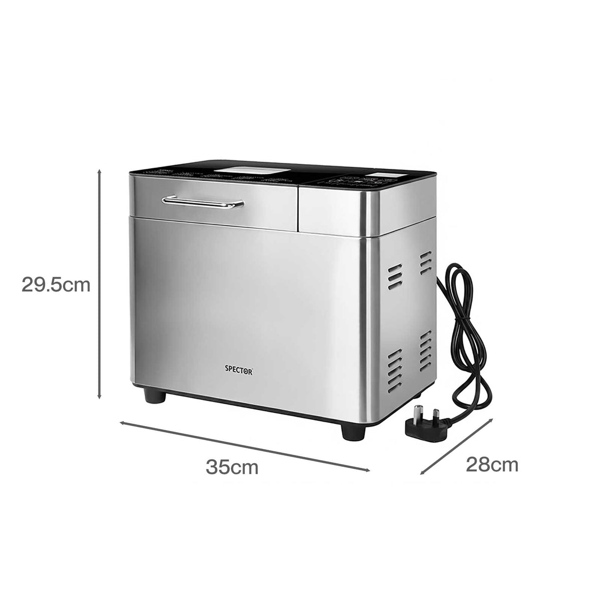 Spector Bread Maker 25 In 1 15h Timer 3 Loaf Sizes With Lcd For Home Baking
