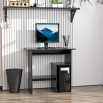Compact Computer Table, Keyboard Tray | Black