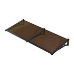 1.2-2.7m Flat Angle Outdoor Door Window Awning Canopy - Transparent Brown Sun & Rain Protection | Large | Brown
