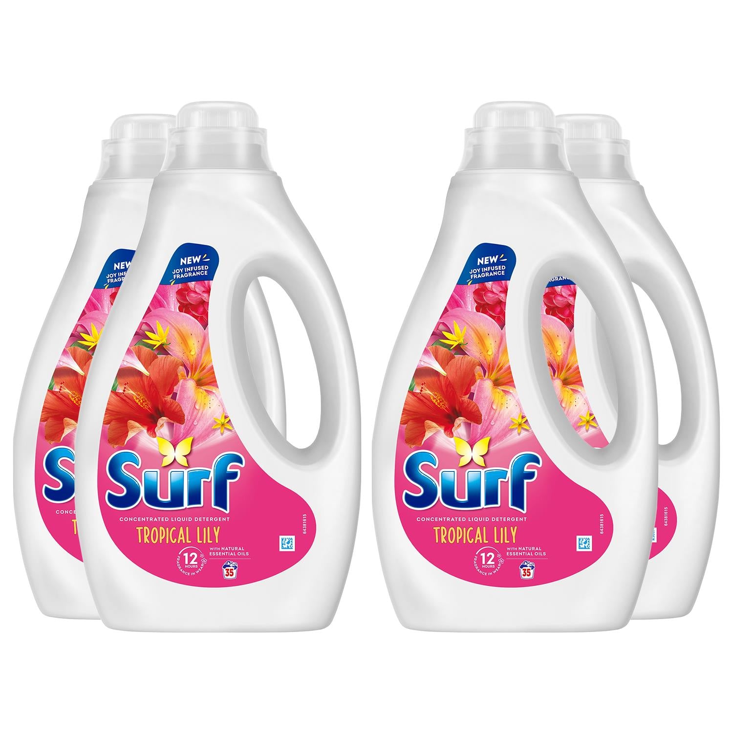 Laundry Washing Liquid Detergent Tropical Lily 3.78 Litre, 136 Washes, 4pk