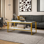 Two-tier Coffee Table, Marble Effect | White
