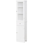 Storage Cabinet Organizer Tower With Shelves & Drawer | One Size | White