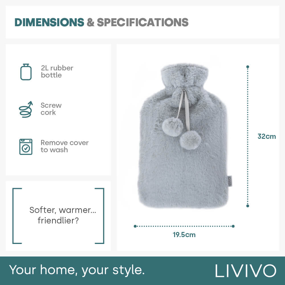 Plush Hot Water Bottle | Gray