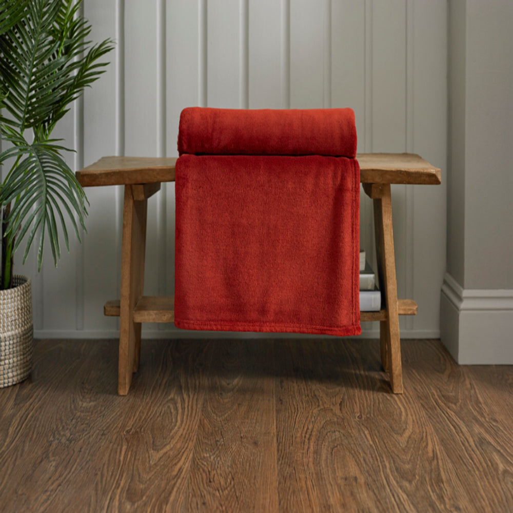 Snuggle Touch Microfibre Supersoft Fleece Throw | 140cm x 180cm | Ruby