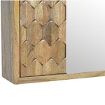 Solid Mango Wood Pineapple Carved Mirror Cabinet