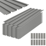 Pack Of 12 Metal Roofing Sheets For Greenhouse | Light Grey