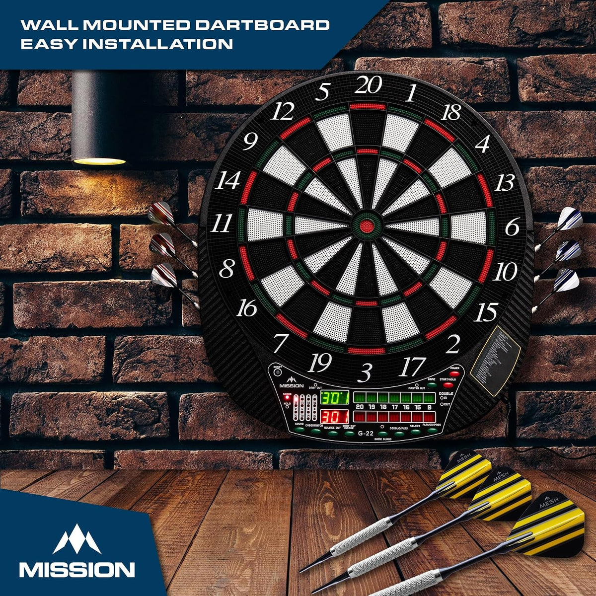 G220 Professional Electronic Soft Tip Dartboard Set | One Size | Multi