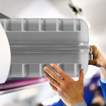 56x45x25cm Large Cabin Carry On Case - Overhead Luggage Suitcase - 4 Spinner Wheels - Abs Shell | 56 x 45 x 25cm | Silver