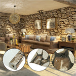 Rustic Stone Brick Textured Wallpaper