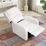 Living and Home Chenille Massage Recliner Chair With Heat – Push-back Single Sofa, 8-point Vibration, 5 Modes & Timer, White Beige