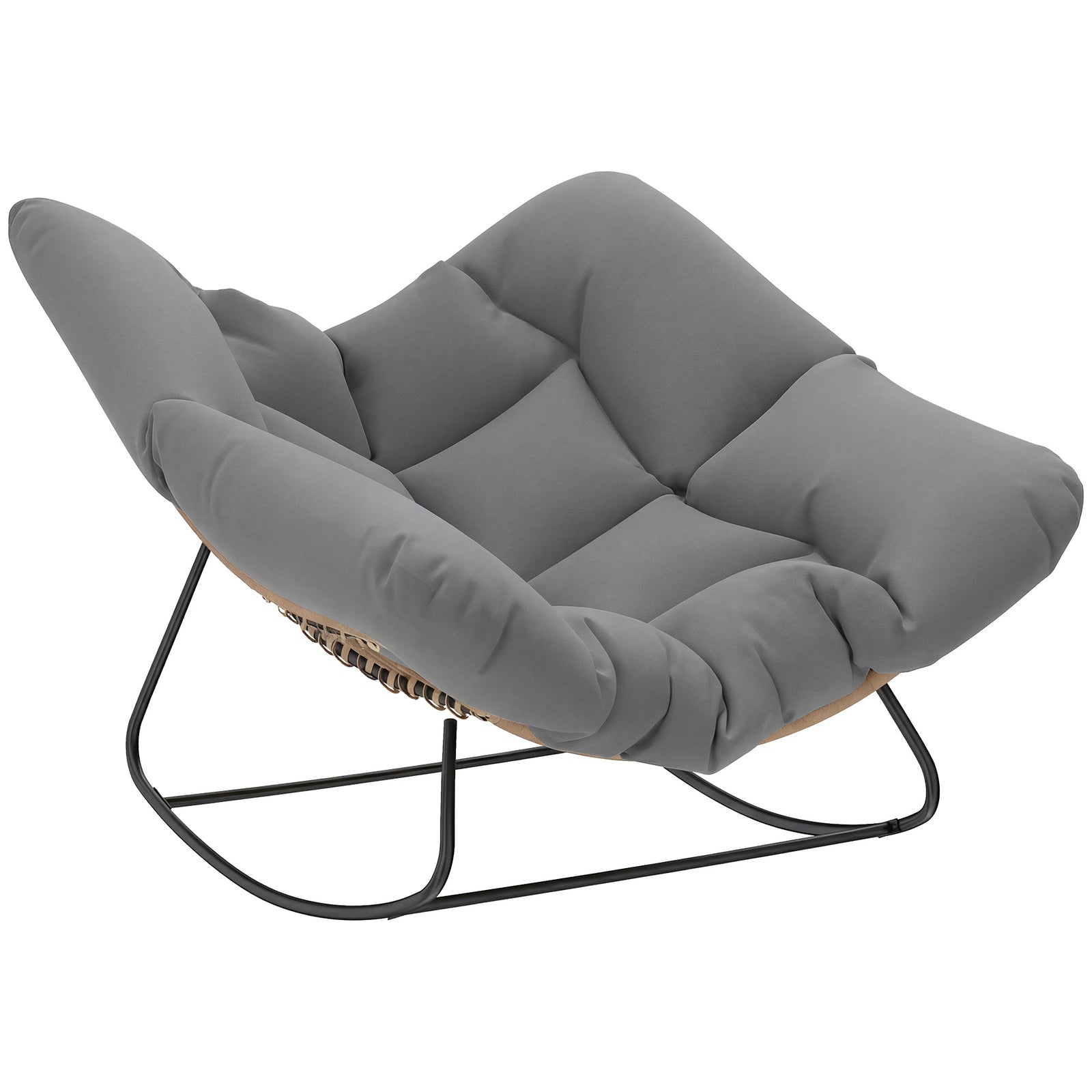 Indoor Outdoor Rocking Chair With Cushion | Grey
