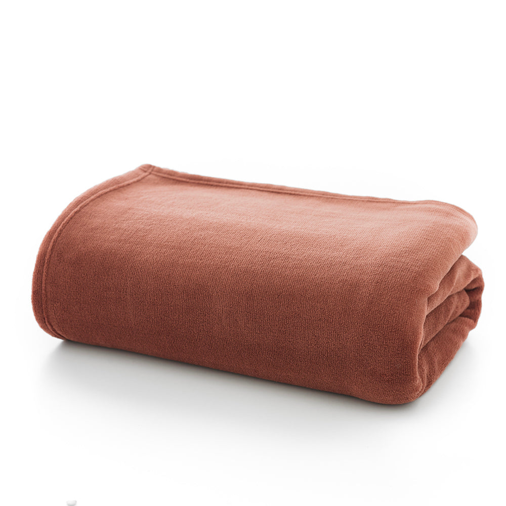 Snuggle Touch Microfibre Supersoft Fleece Throw | 140cm x 180cm | Cinnamon