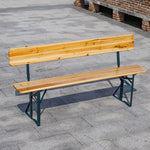 2 Pcs Contemporary Folding Wooden Garden Bench Outdoors