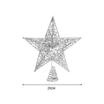 Decorative Star Sequins Christmas Tree Topper With Led Lights | Silver