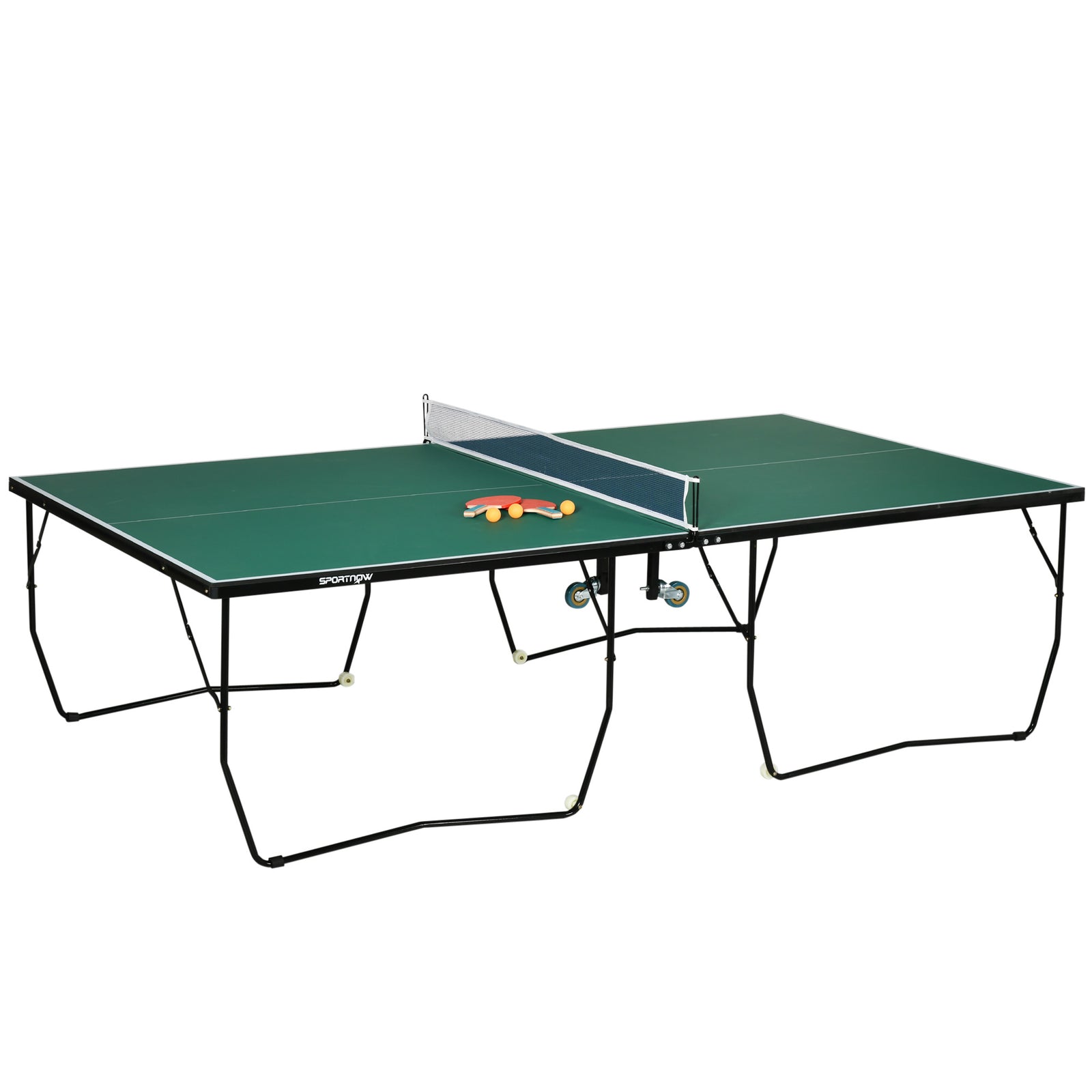 9ft Table Tennis Table W/ 8 Wheels | Green