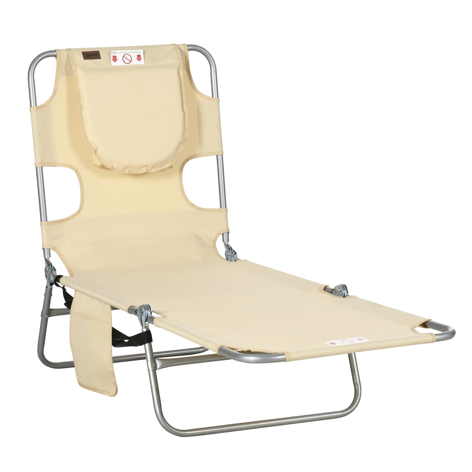 Chaise Lounge W/ Face Cavity & Arm Slots | Beige