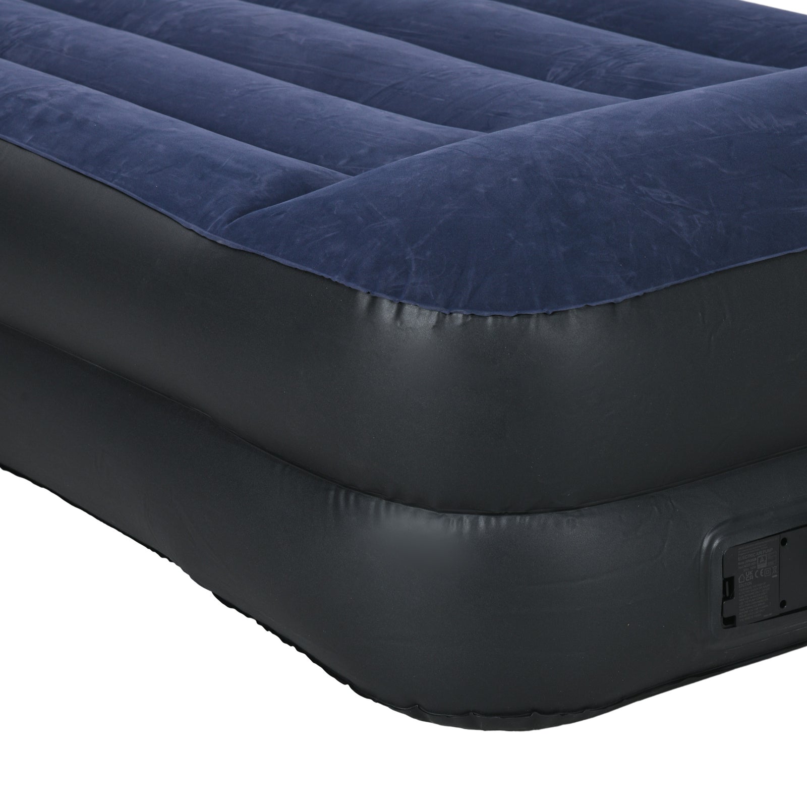 King Size Air Bed With Built-in Pump And Integrated Pillow | Blue