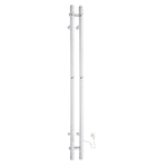 Stainless Steel Heated Vertical Rail Towel Warmer Radiator | Double | Polished Stainless Steel