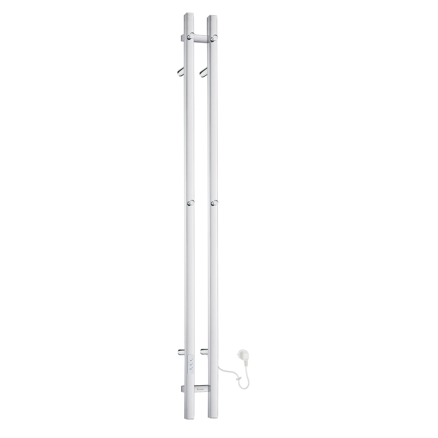 Stainless Steel Heated Vertical Rail Towel Warmer Radiator | Double | Polished Stainless Steel