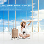55x35x20cm Hard Case Bubble Carry On Suitcase - 100+ Airline Approved | Cabin | Champagne