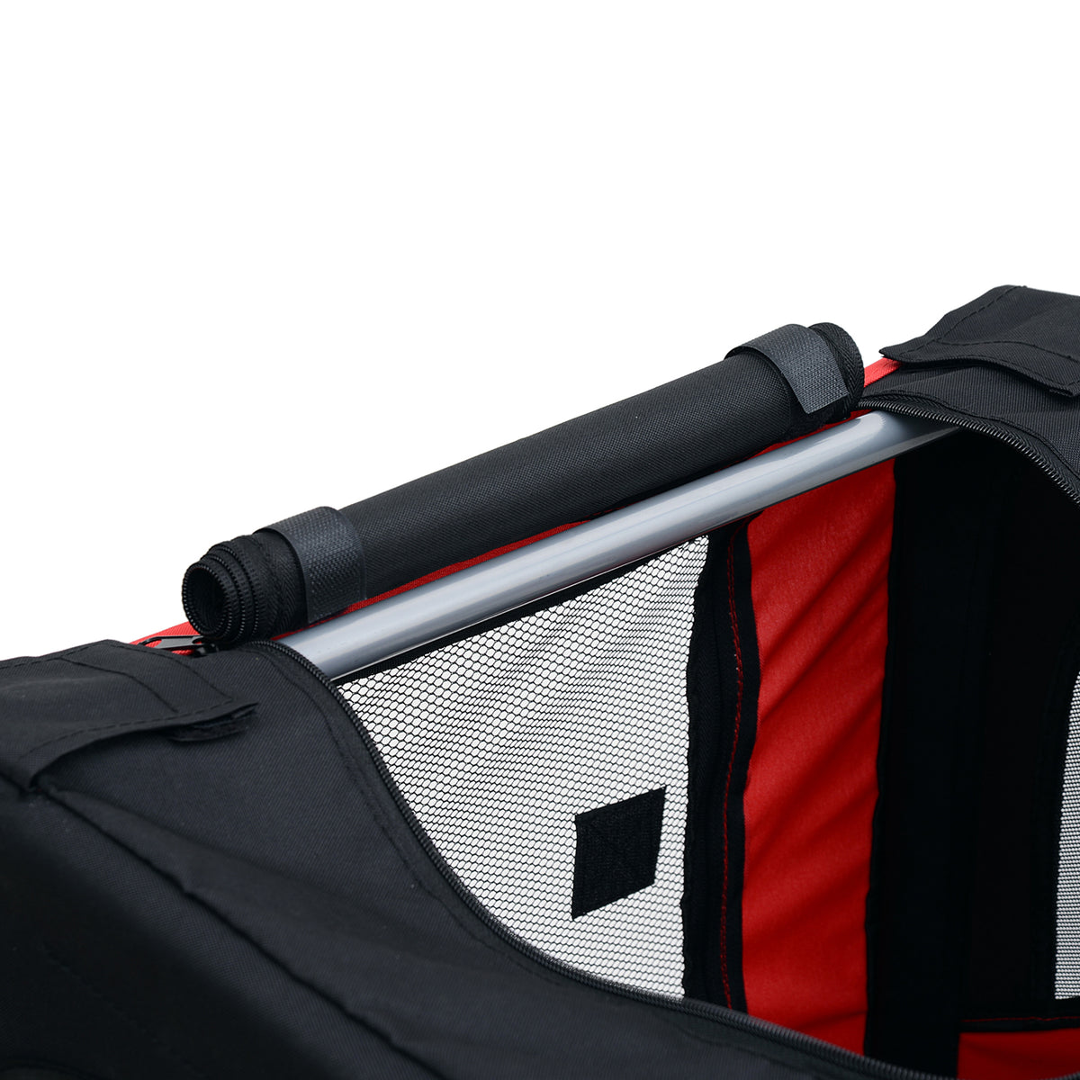 Pawhut Pet Bicycle Trailer Dog Cat Bike Carrier Water Resistant Outdoor | Red