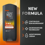 Men+care Hair, Face & Body Wash, 3 In 1 Endurance, Micro Moisture, 3x400ml
