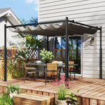 3x3m Pergola With Roof, 80mm Column, Grey