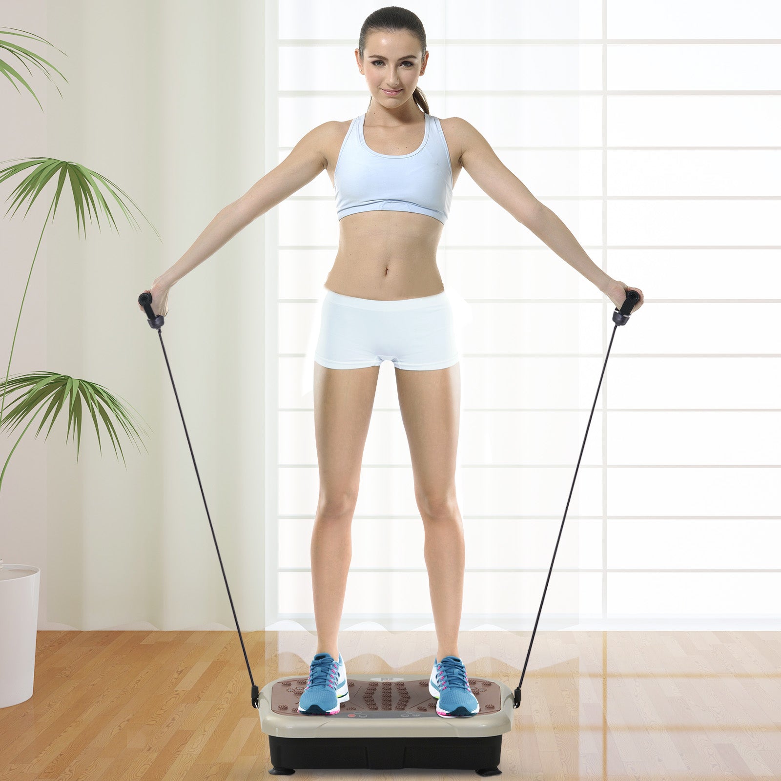 Vibration Plate Fitness Body Shaper With Music | Brown