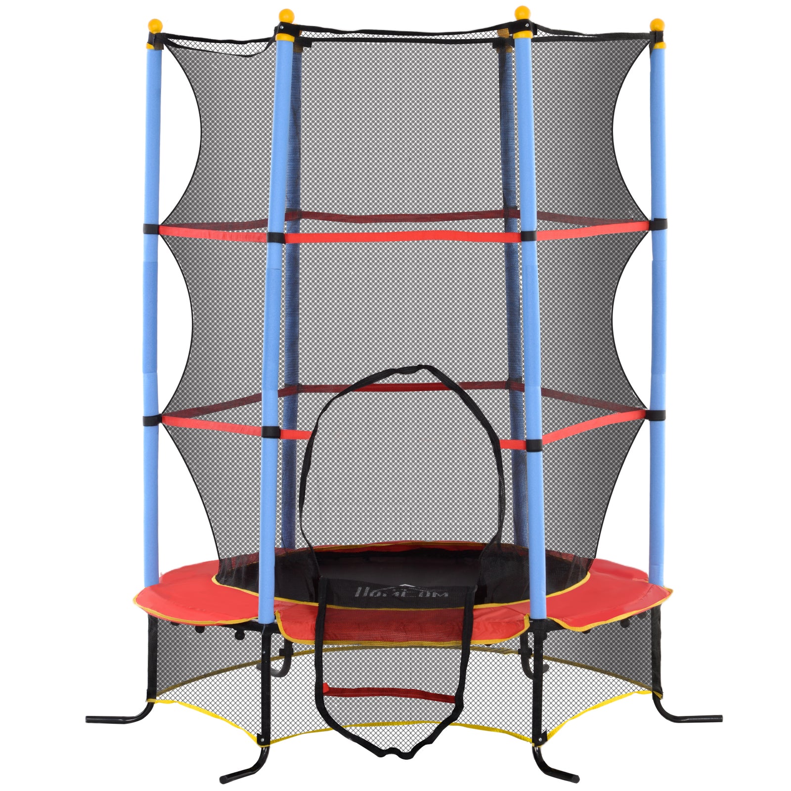 Trampoline For Kids W/enclosure Net Built-in Zipper 3-10 Year