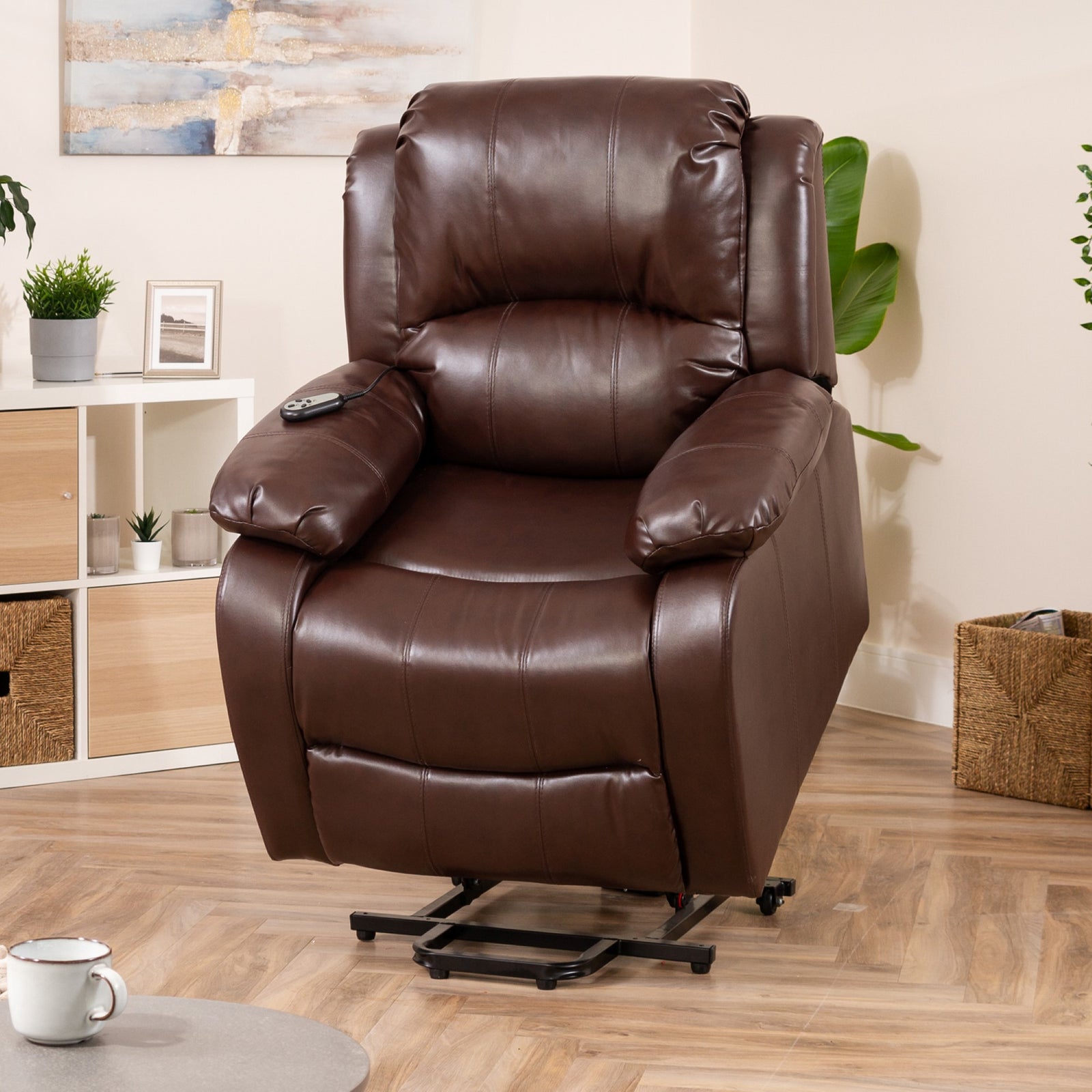 Northfield Dual Motor Massage Heat Riser Recliner Chair | Brown