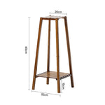 Vintage 2-tier Solid Wood Plant Stand Indoor Plant Display Shelf Rustic Wooden Flower Holder