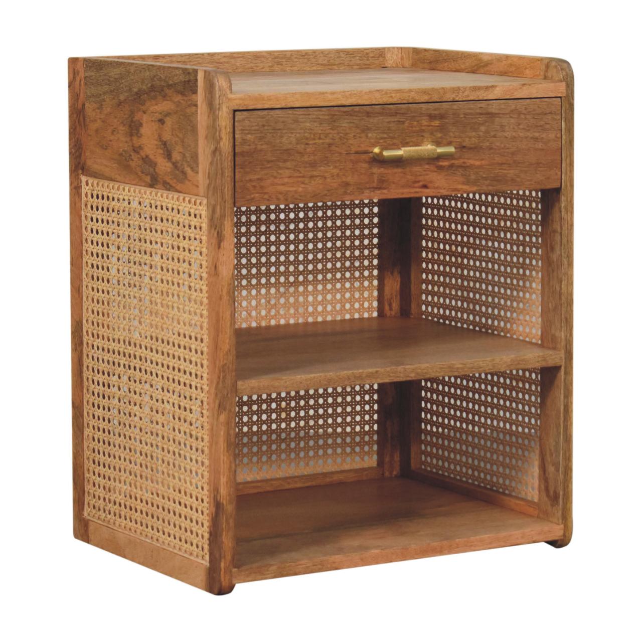 Solid Wood Larissa T-bar Open Bedside