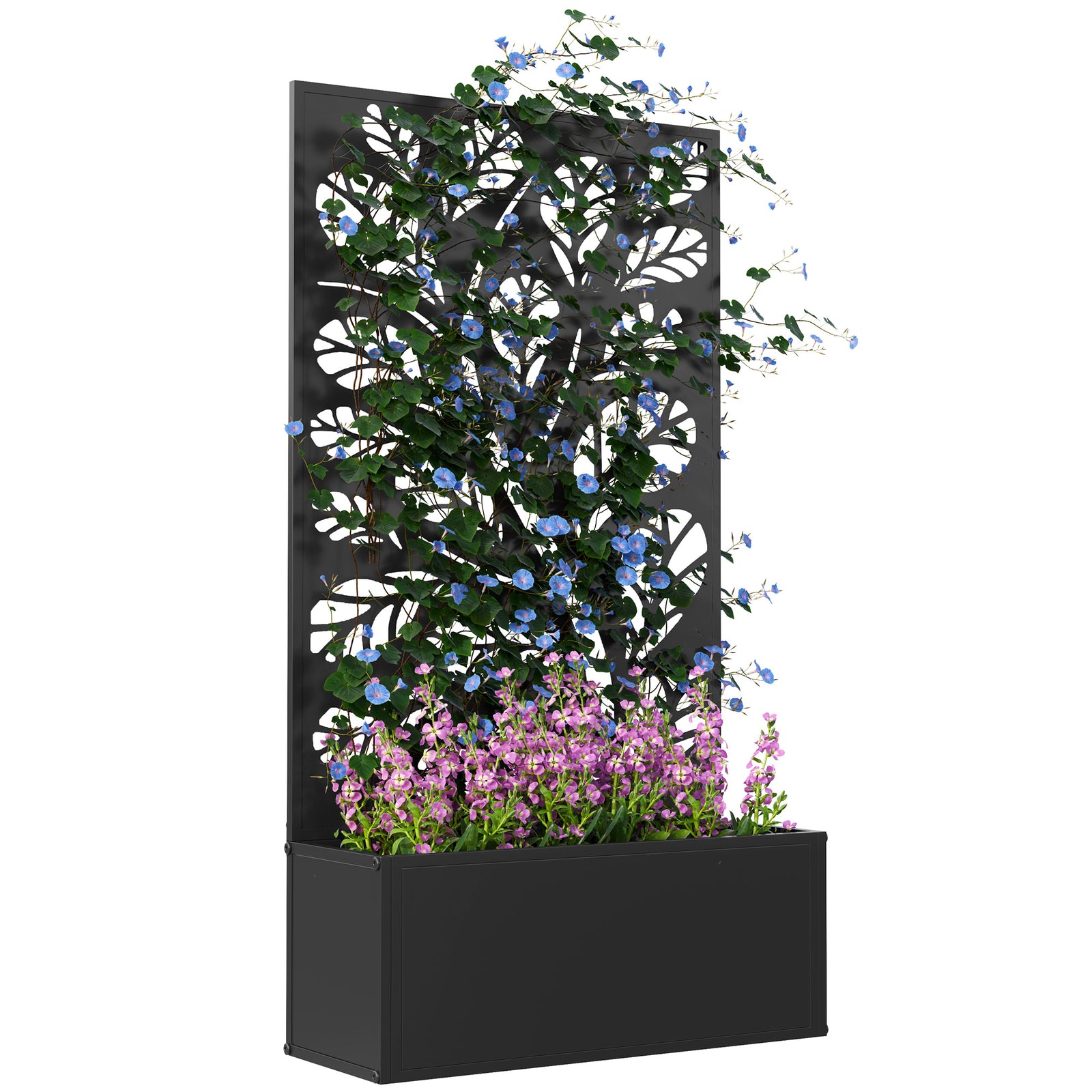 Metal Garden Bed With Trellis, Privacy Panel