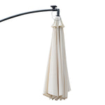 3m Led Patio Parasol W/ Solar Lights & Base | Cream