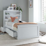 Enzo Wooden 3 Drawer Bookcase Bed And Spring Mattress | Single | White