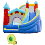 Kids Bouncy Castle W/ Slide, Pool, Trampoline, Climbing Wall, Blower