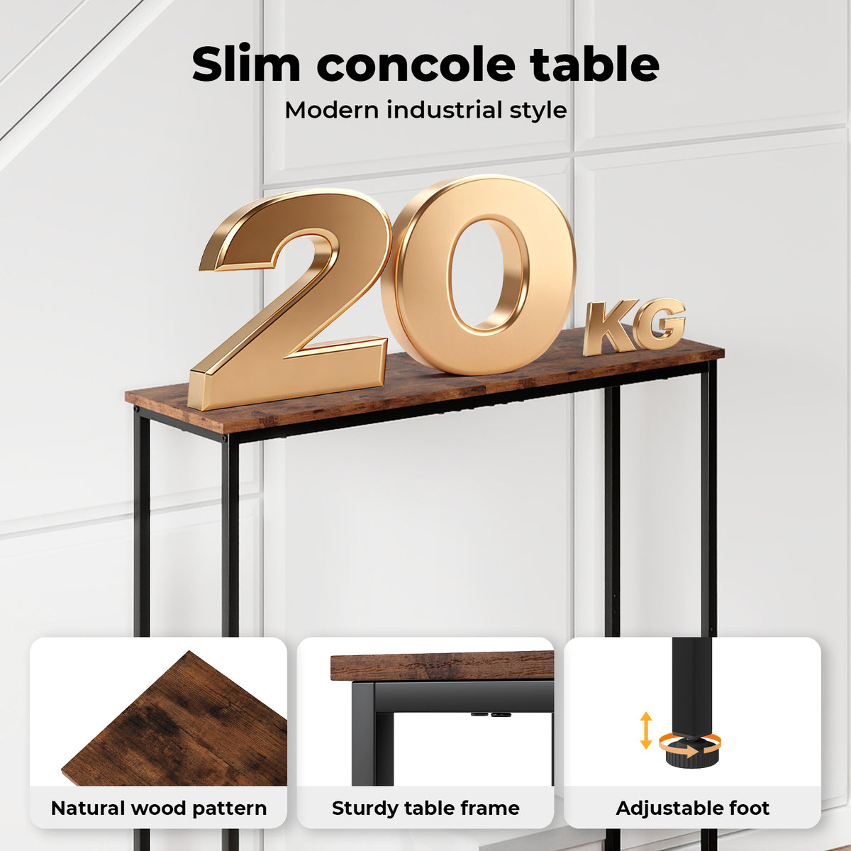Levede Narrow Console Table Slim Entryway Hallway Sofa Table Display Shelf Industrial