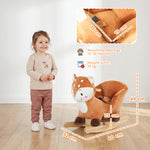 AIYAPLAY Rocking Horse, Ride On Horse Deer Design With Animal Sounds, Brown
