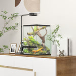 Glass Reptile Terrarium, Vivarium For Lizards, Frogs, Snakes, Turtles | Black