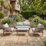 Soveria Outdoor Conversation Set - 2 Seat Sofa, 2 X Chairs + Table | Brown