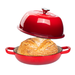 Enamelled Cast Iron Dutch Oven Bread Pot, 22cm (5.6l) | Red
