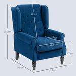 Accent Armchair Home Furniture Retro Tufted Club Fabric | Blue