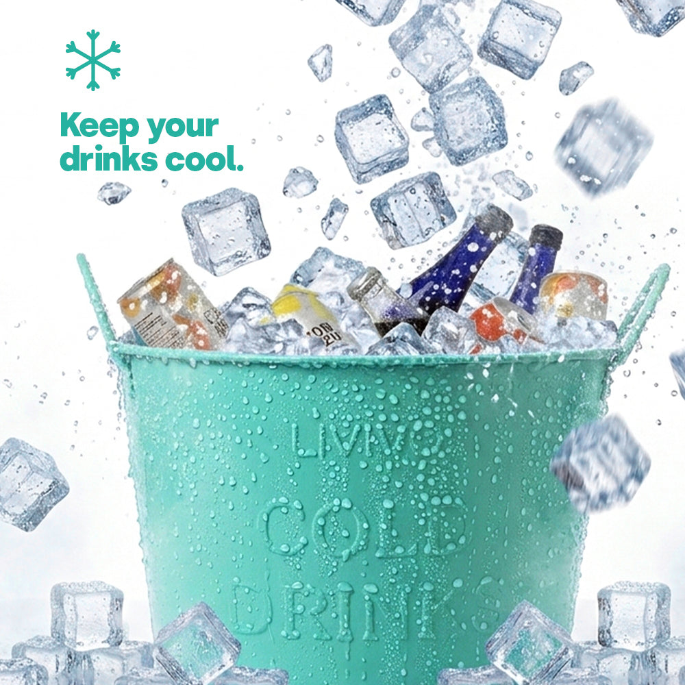 Galvanised Steel Drinks Bucket | Turquoise