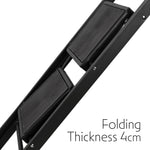 2 Step Ladder Black, Heavy-duty Steel Folding Home Diy Step Stool With Wide Non-slip Steps & Anti Slip Feet 150kg Capacity | 2 Step | Black
