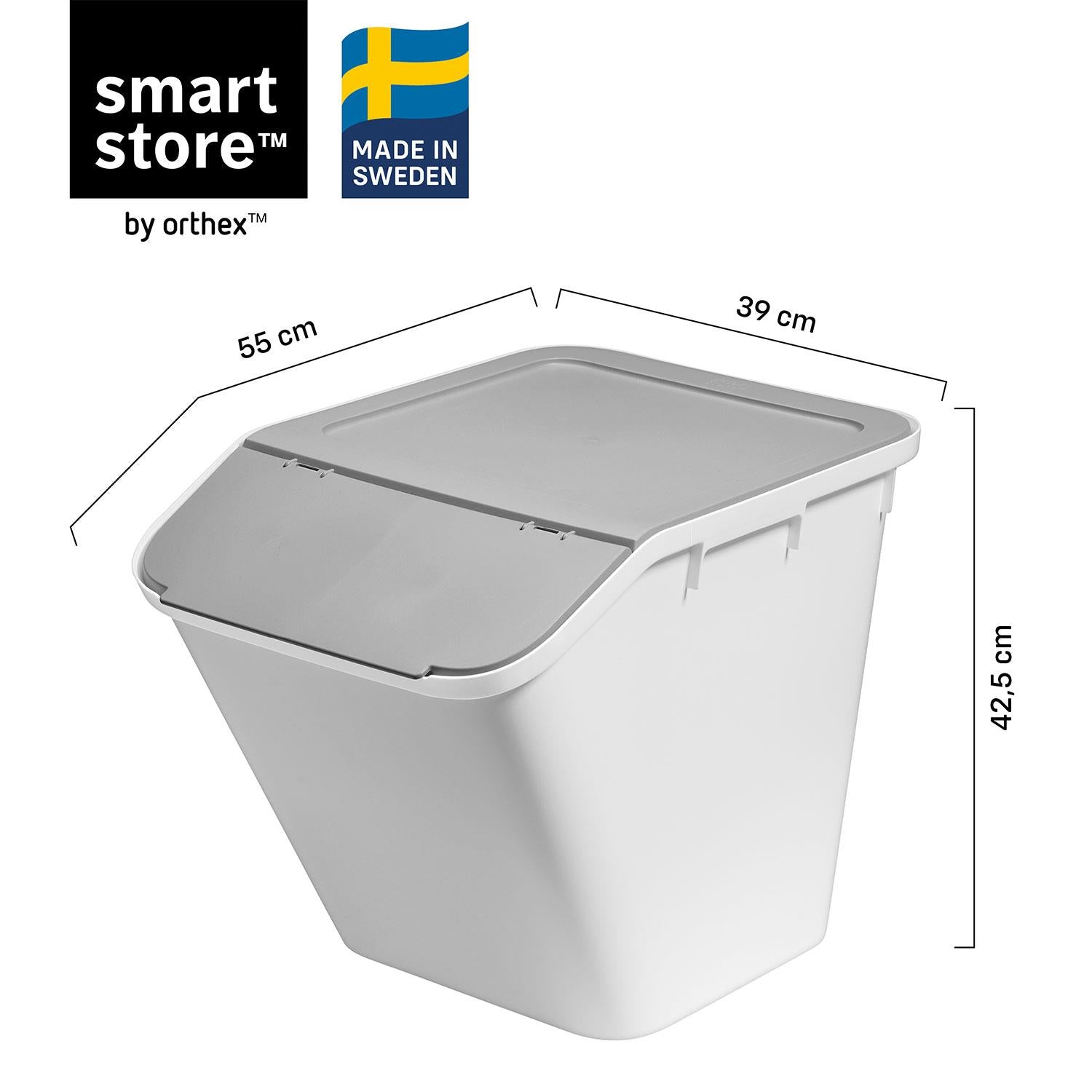 Collect Stack-it Multipurpose Storage Bin With Lid | Medium | White