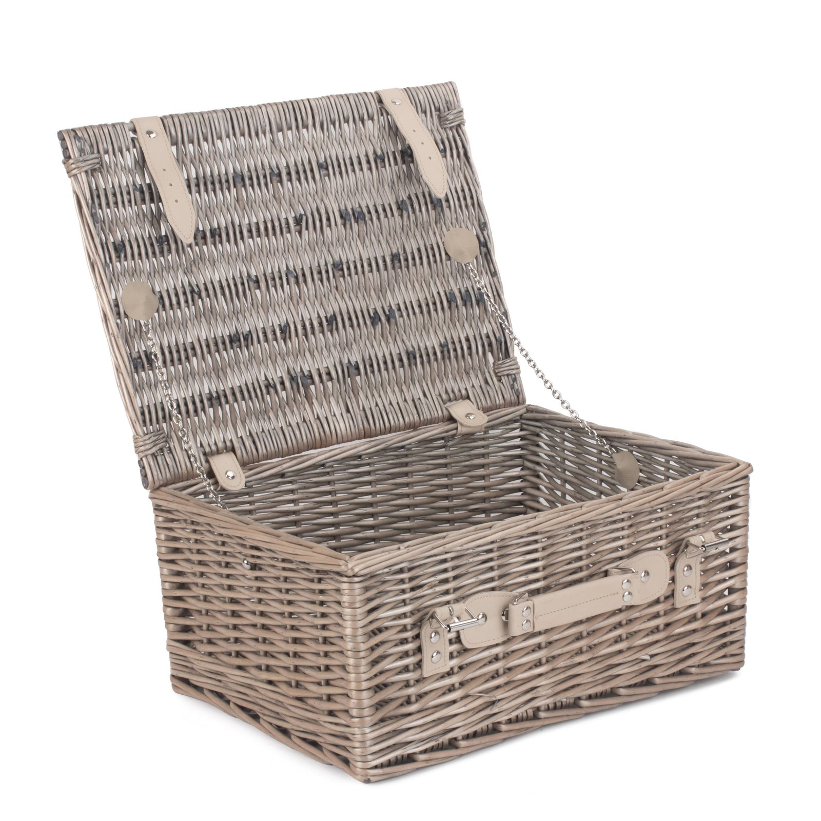 Wicker 40cm Antique Wash Picnic Basket | Gray