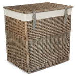 White Cotton Lined Boutique Antique Wash Laundry Baskets | Large
