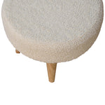 Solid Mango Wood Cream Boucle Petite Footstool
